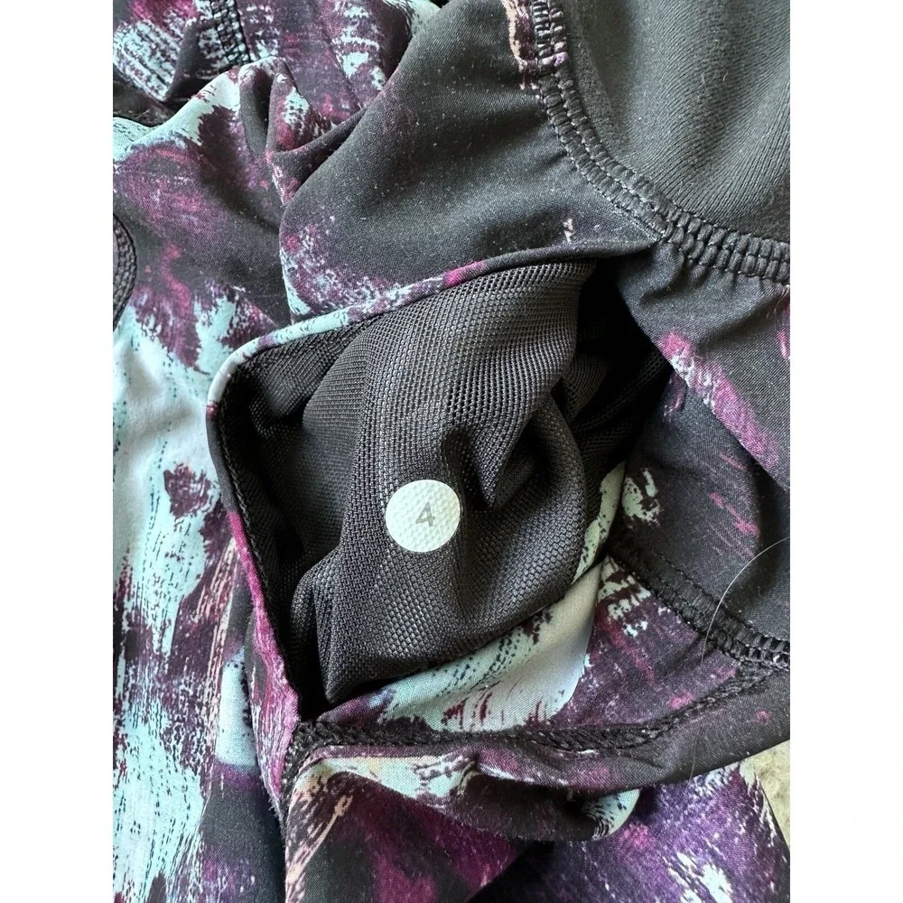 Lululemon Tranquil Crop Pants High Waist Kara Blossom Multi Black Women's Size 4